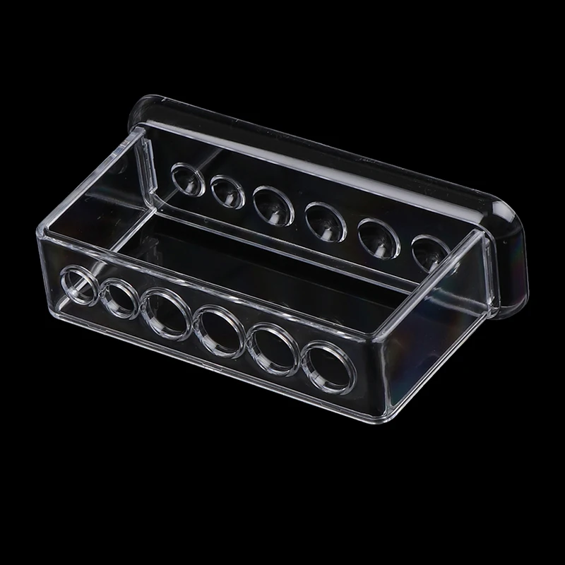 Tube à essai de laboratoire en plastique transparent T1, support à 6 trous, étagère, 16.7x8x3cm