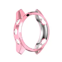 Clear TPU Screen Bumper Watch Case - Protective Shell & Smart Replacement Accessory for Garmin Forerunner 745 (Pink)