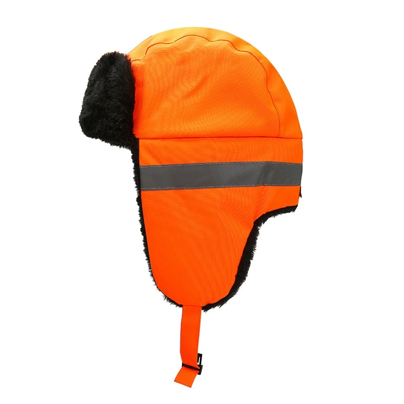 Новое поступление, теплые шапки-бомберы, зимняя короткая Светоотражающая ветрозащитная теплая пушистая вязанная повязка с ушками на ремне