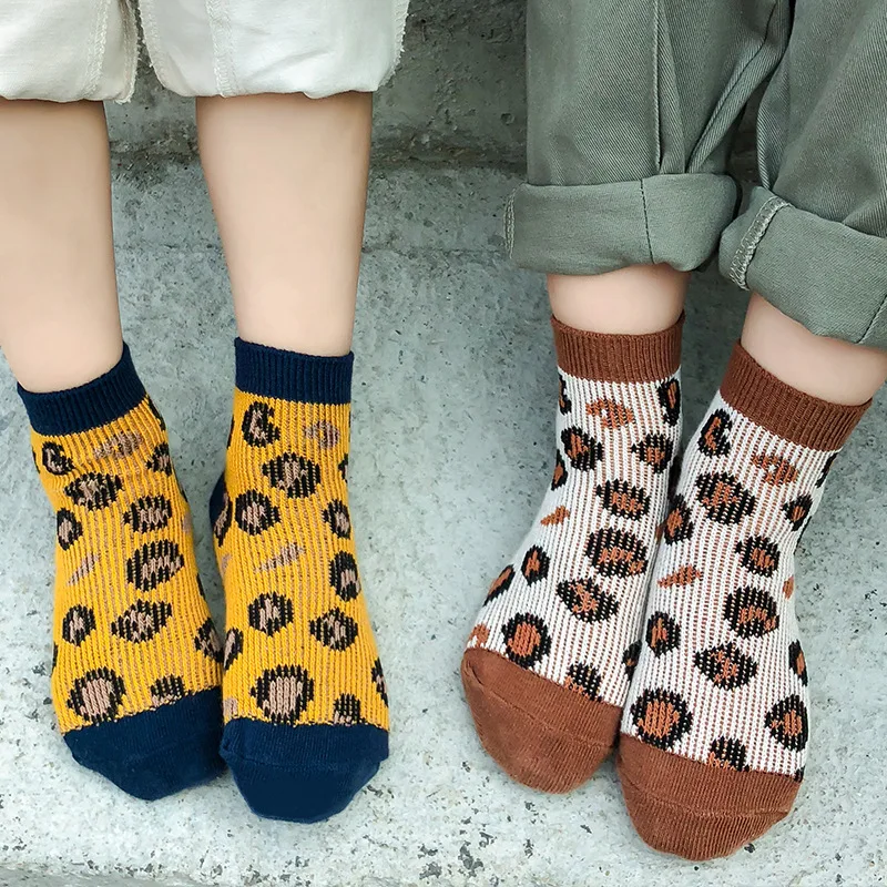 Новинка года; Модные дышащие леопардовые носки для мальчиков и девочек; милые детские носки; От 1 до 8 лет