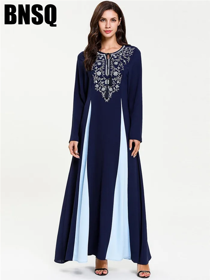 Элегантное мусульманское длинное платье с вышивкой кардиган макси абайя кимоно длинный халат вечерние платья Jubah Ближний Восток Арабский исламский одежда