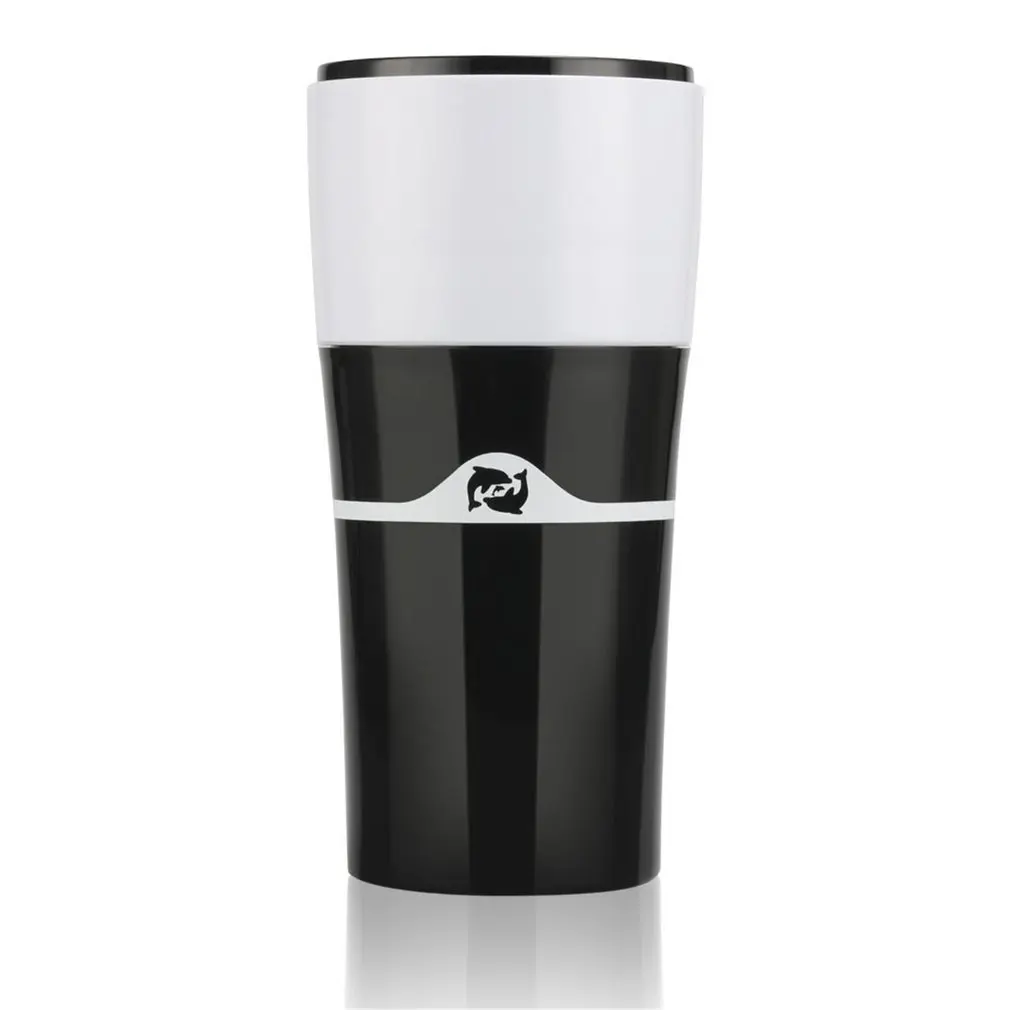 Многоразовый фильтр тонкой сетки для кофе, капсула, портативный капельный кофе, кружка для путешествий, открытый кофе, мокко, ручная Пробивка, кофейник - Цвет: black white
