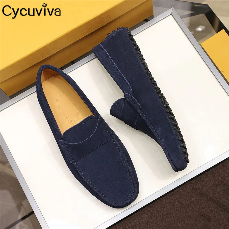 Hot Summer Walk Shoes Men Black Suede Loafers Men Shoes 2020 Runway Casual Flat Shoes Male Classic Round Toe Slip On Loafers - Image 6