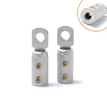 Автомобильный аудио конверсия 8GA круг цинковый сплав клемма с блочным покрытием песчаный никель винт позолоченный одна пара платья
