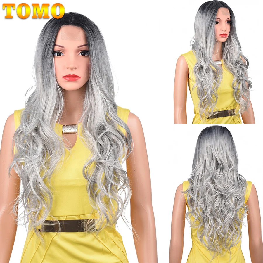

Long Ombre Light Ash Brown Blonde Natural Wavy Wig Cosplay Party Daily Synthetic Wig for Women High Temperature Fibre