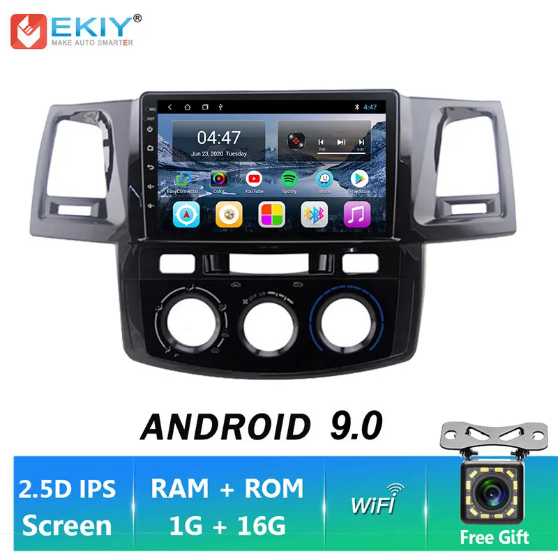 EKIY IPS Android 9 0 автомобильный радиоприемник мультимедийный плеер для Toyota Fortuner Hilux Revo