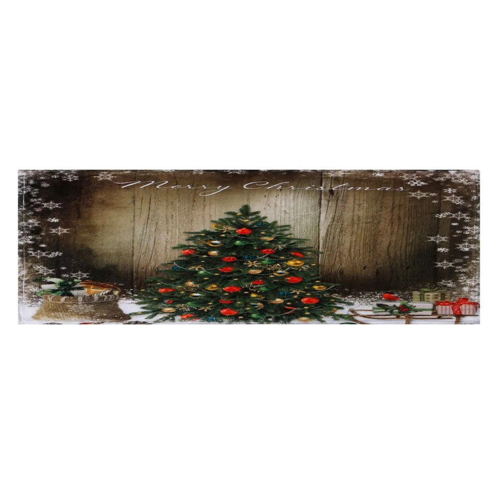 Рождественский коврик с принтом 40x120 см Счастливого Рождества Придверный коврик комнатные домашние ковры Декор коврик для спальни