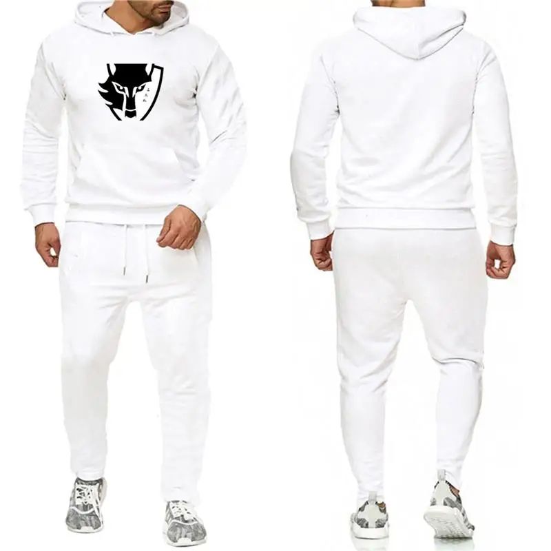 Promo Olevo 2Pcs Sets New Men's Hoodie Printed Hooded Pullover Sweatshirt Tracksuit Leisure Sweatpants Sports Casual Set
