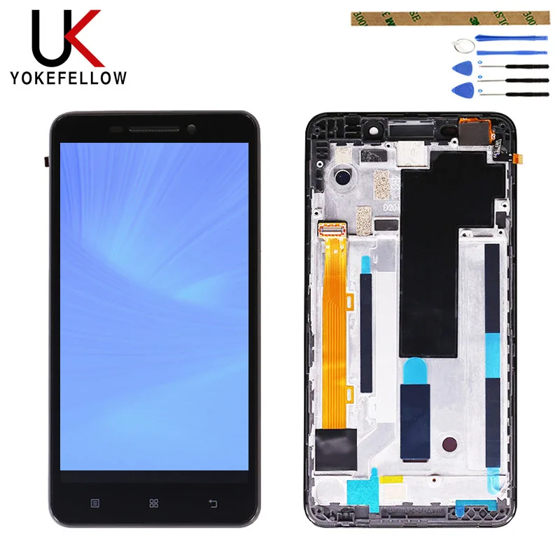 

Mo LCD For LENOVO A5000 Display Touch Screen with Frame Replacement Screen For Lenovo A5000 A 5000 LCD Display Assembly Digitize