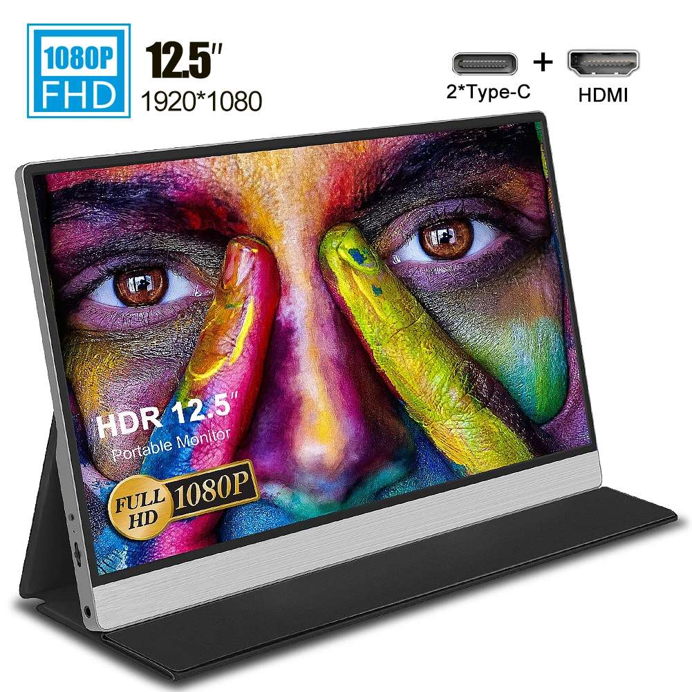 12 5 &quot1080p портативный монитор USB Тип C для переключателя Xbox Ps4 Huawei Samsung телефона