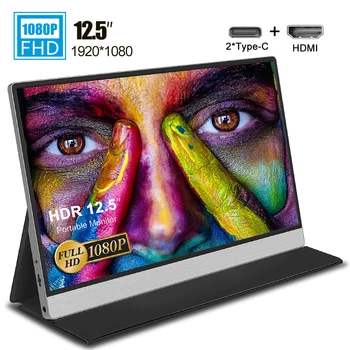 

12.5" 1080p portable monitor Type USB C for Switch Xbox Ps4 Huawei Samsung phone laptop PC gaming monitor Camera display