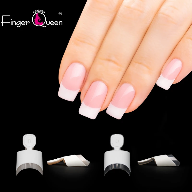 

FingerQueen 100Pcs Glue Ballerina Half Nail Tips Natural False Nails Artificial DIY Fake French Nails Nail Art Type FD-TAB