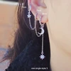 925 sterling silver earring design star moon 2/3/4 pierced Siamese ears chain ear bone ear buckle personality female ear jewelry ► Photo 2/6