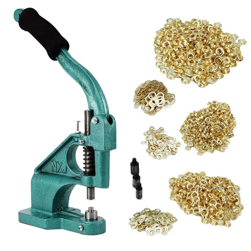 3 Dies+1500pcs Grommet Eyelet Machine Hand Press Arts Crafts Sewing