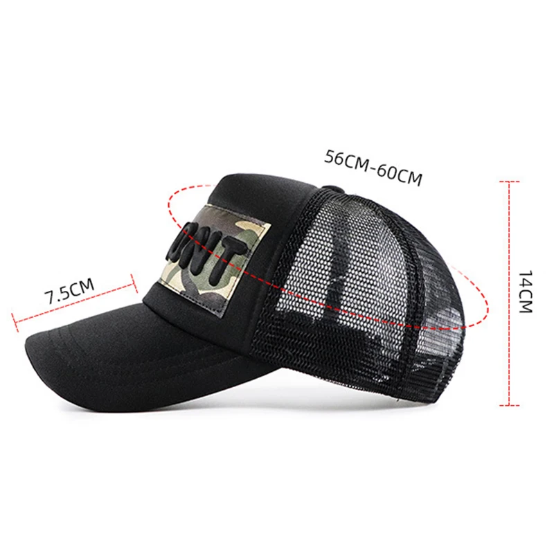 HSSEE Classic Men's Summer Hat Breathable Style High Quality Cotton Men's Baseball Cap Stylized Letters Fashion Camouflage hats