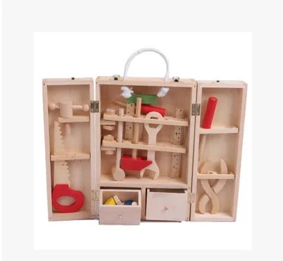 

Wood Disassembly Screw And Nut Combination Boys Play House Toys Tool Box
