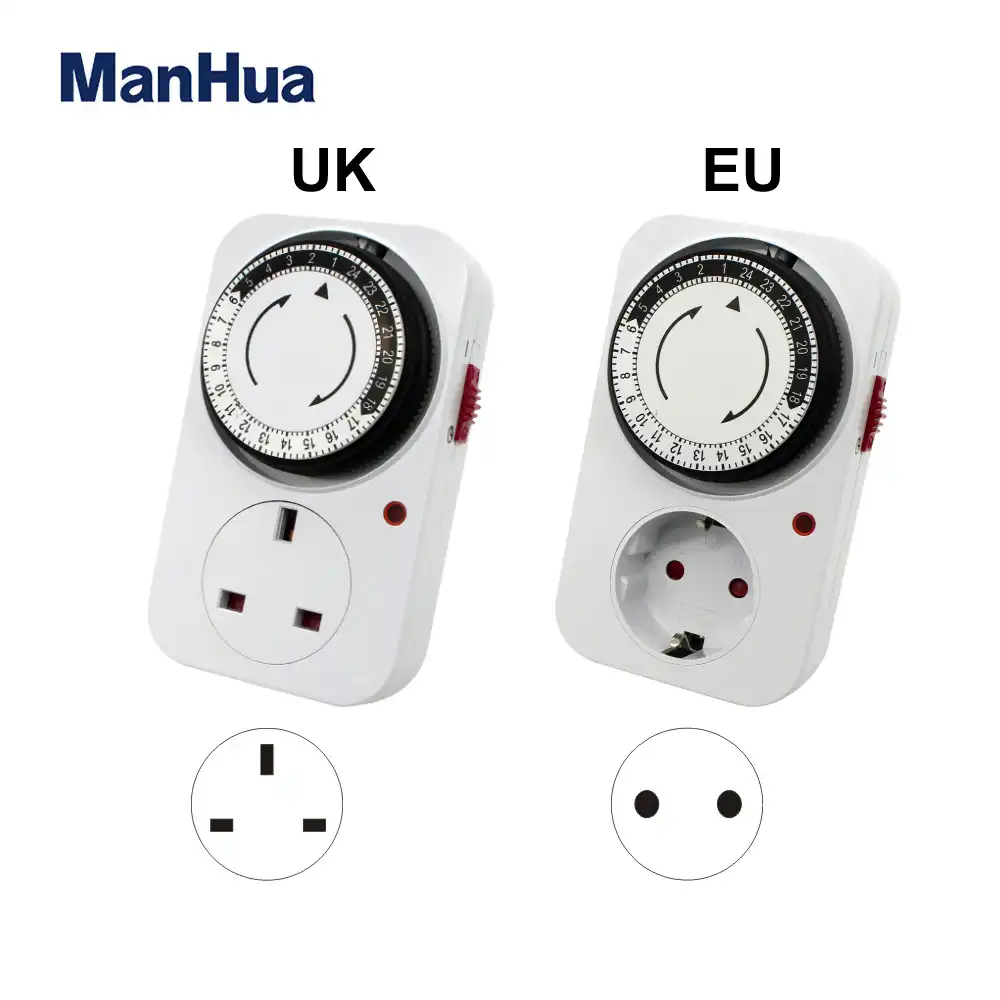 24 Hour Programmable Mechanical Timer Switch Mains Plug Home Socket