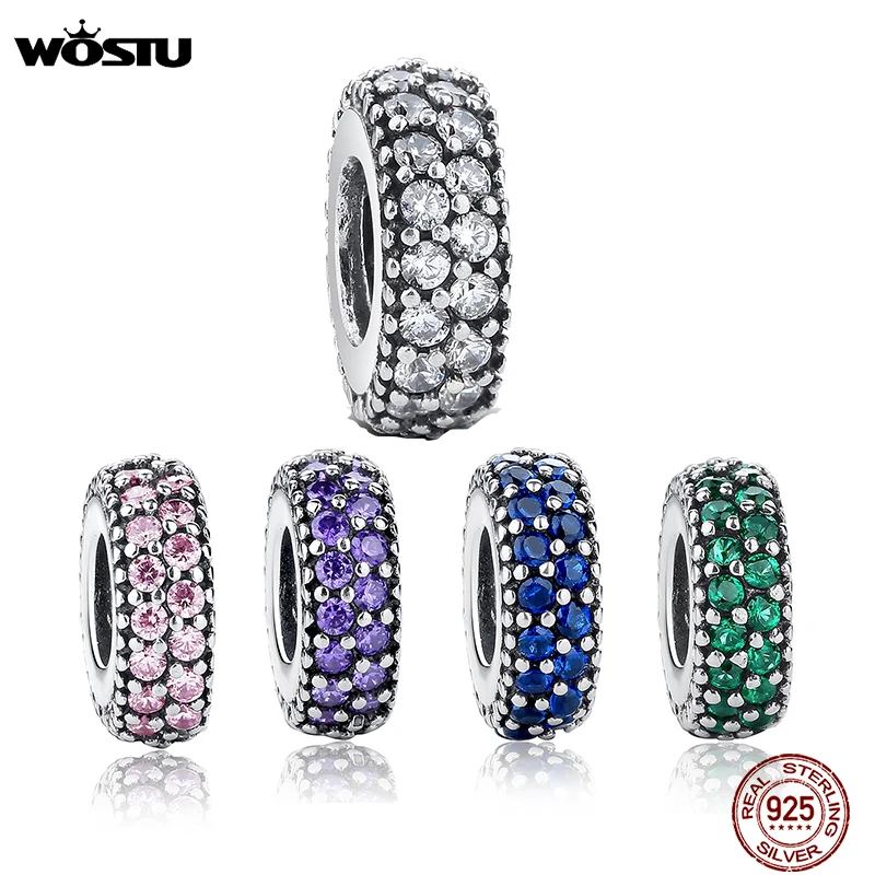 Подвеска WOSTU из 100% стерлингового серебра 925 пробы с бусинами разделителями