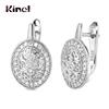 Kinel – boucles d'oreilles de fiançailles en argent Sterling 925 pour femmes, bijou féminin classique, en Zircon naturel, ovale, tendance ► Photo 1/6