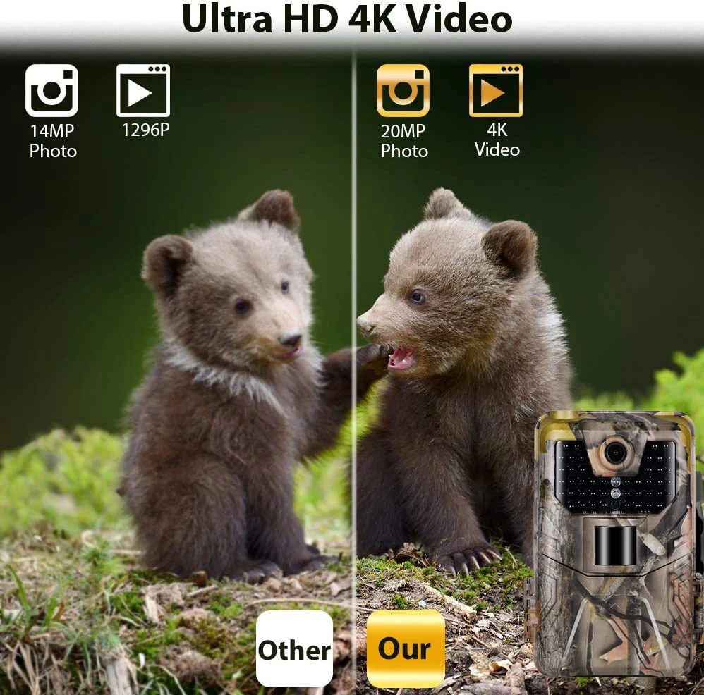 4K 30FPS Wifi Hunting Cameras 940nm APP Surveillance Wireless Bluetooth Control 30MP Wildlife Photo Traps Record Wifi900PRO