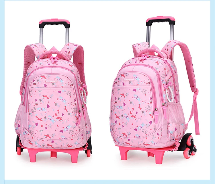 Хит, школьная сумка для студентов, детский рюкзак на колесиках, школьный рюкзак для девочек, сумка на колесиках, Детский водонепроницаемый рюкзак на колесиках