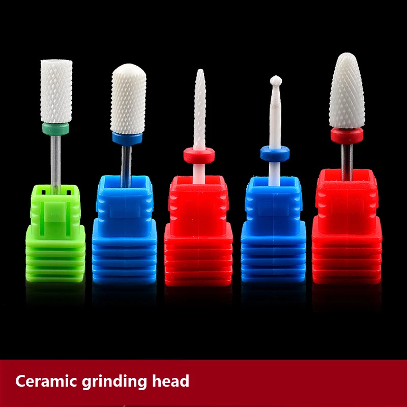 Nail Art Ceramic Polishing Head Single Bullet Type Electric Nail