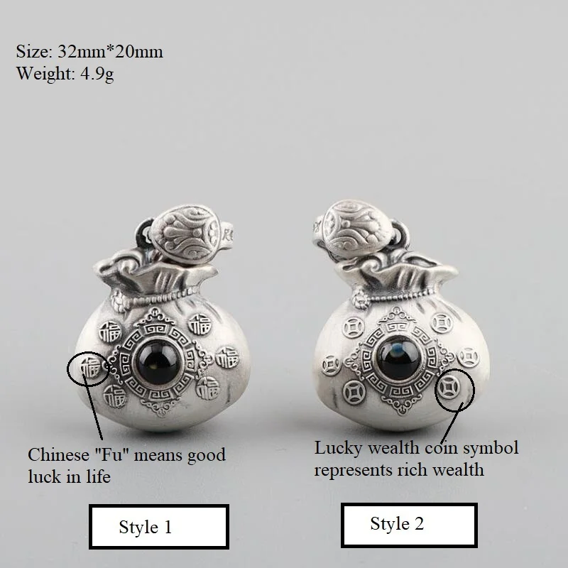 3D 999 Серебряная Тыква подвеска из чистого серебра, подвеска на удачу, подвеска на удачу