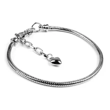 Застежка "Лобстер",, базовая цепочка, подходит для браслета pandora, браслет с застежкой "Лобстер", цепочка "Змея", 14-23 см, браслет из бисера