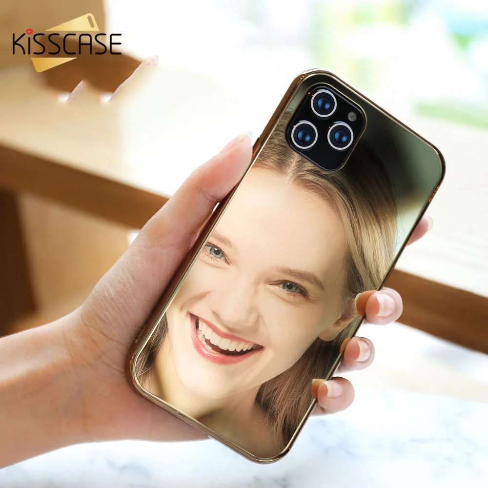 KISSCASE покрытый зеркальный чехол для iPhone X XR XS MAX 11 Pro Max Drop Proof зеркальные стеклянные