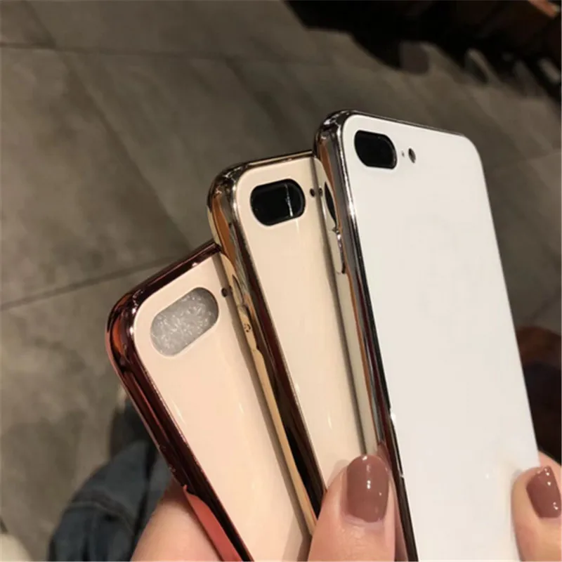 Роскошный Гальваническое стекло чехол для телефона iPhone XS MAX XR X 8 7 6 6s Plus покрытие полное покрытие ударопрочный корпус Caqa с логотипом