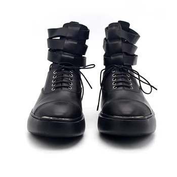 

Roman Classic TCR Head Hollow Men Natural Leather Boots Design Lace Up Mens Footwear Thick Bottom Light Wear Resistant Shoes 43