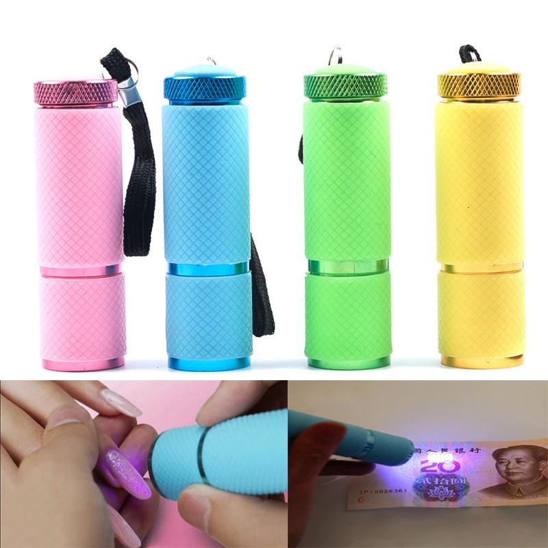 

9 LED Mini UV Curing Lamp For Nail Decor Gel Fast Drying Pro Manicure Tool Multi Use Portable LED Flashlight Currency Detector
