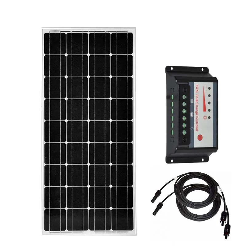 Solar Panel Kit For Home 12v 100w 200w 300w 400w Solar Battery Charger Solar Charge Controller 12v/24v 30A Rv Boat Off Grid LED