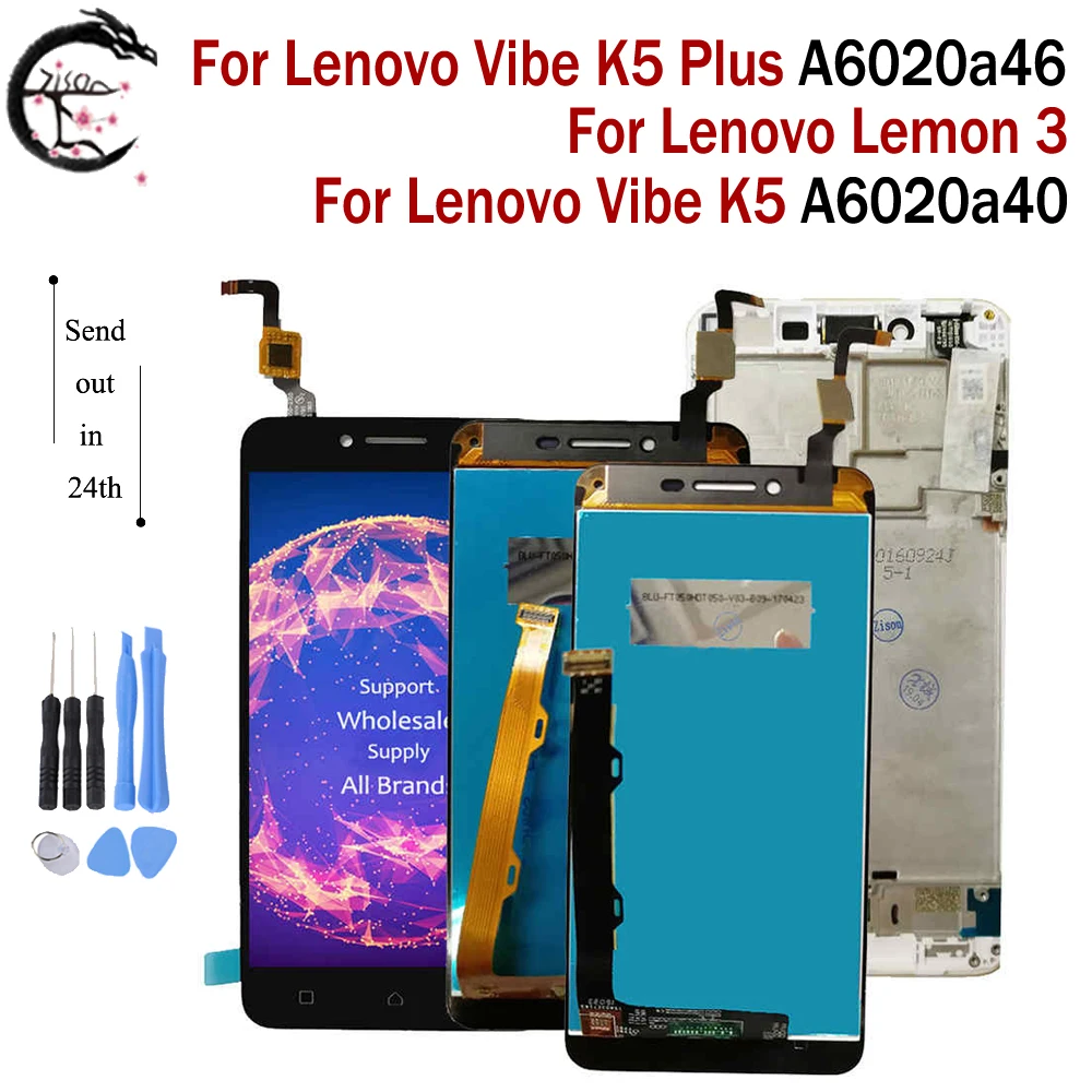 ЖК дисплей с рамкой для Lenovo Vibe K5 Plus A6020a46 Lemon 3 / A6020a40 сенсорный датчик дигитайзер в