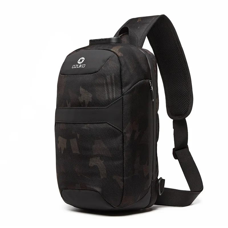 OZUKO сумка новая сумка через плечо для мужчин многофункциональная Противоугонная сумка через плечо мужская водонепроницаемая короткая сумка на грудь - Цвет: Camouflage