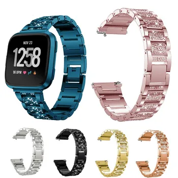 

Fitbit Versa Lite Strap Rhinestone Stainless Steel Band High Quality Rhinestone Women Wristband for Fit Bit Versa Lite Bracelet