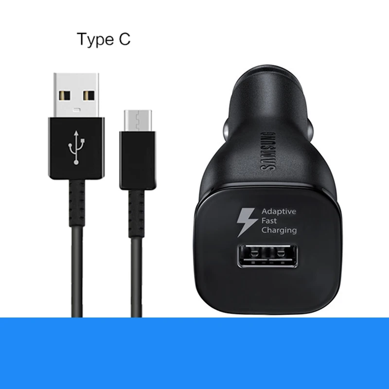 Add 120CMType-CCable Оригинальное быстрое автомобильное зарядное устройство samsung с двумя usb-портами для путешествий, зарядный кабель типа C для samsung S8 A50 A70 S10 A30 S9 Plus Note 9 - Тип штекера: Add 120CMType-CCable