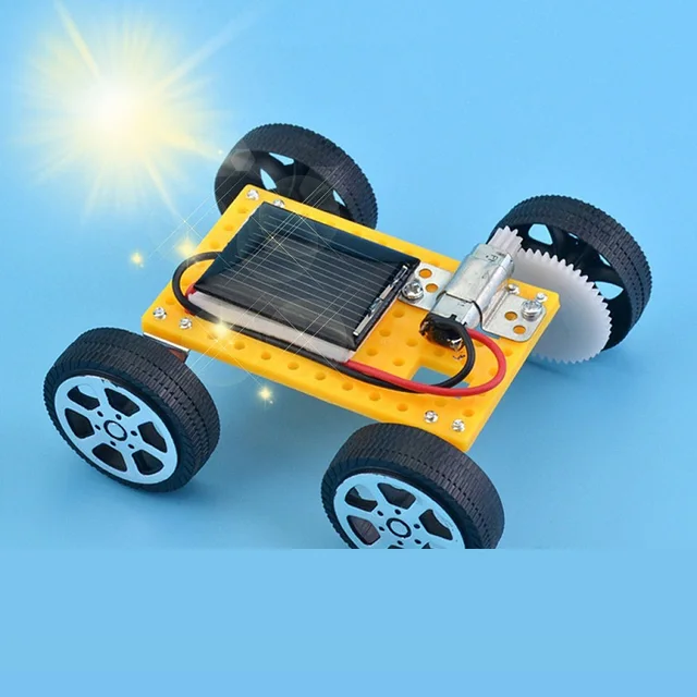 Solar Powered Toy Car Mini Solar Power Toy DIY Assembled Energy Powered Car Kit Children STEM Educational Toys Kids Novelty Gift 1