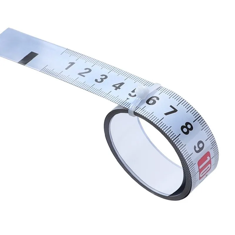 Width 19mm 1-5M Miter Track Tape Measure Tool Steel Self Adhesive Scale Ruler for T-track Router Table Woodworking Workbench Tape Measure Measuring Tape Measuring Ruler