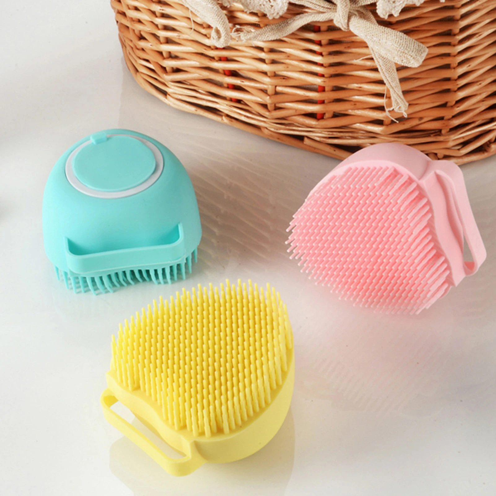 Cepillo masajes de baño de silicona, suave, tóxico, seguro, para exfoliar piel, limpieza del hogar|Cepillos, esponjas y estropajos de baño| - AliExpress