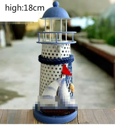 Creative Iron Craft Lighthouse Statue Garden & Nautical Themed Room Ornament 