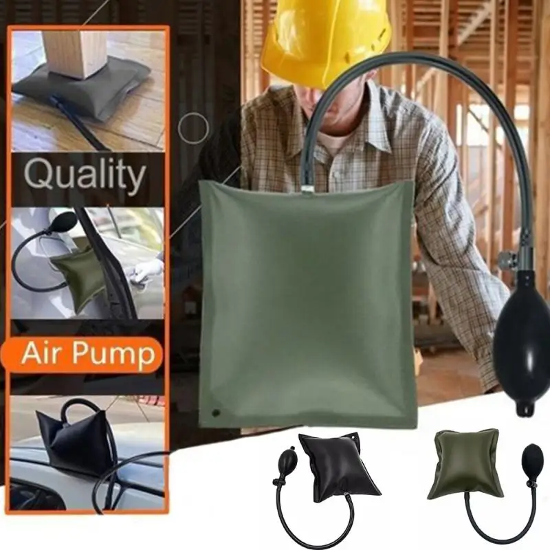 2pcs Adjustable Inflatable Air Bag Wedge Shim Pump Car Door Window Tool Green 
