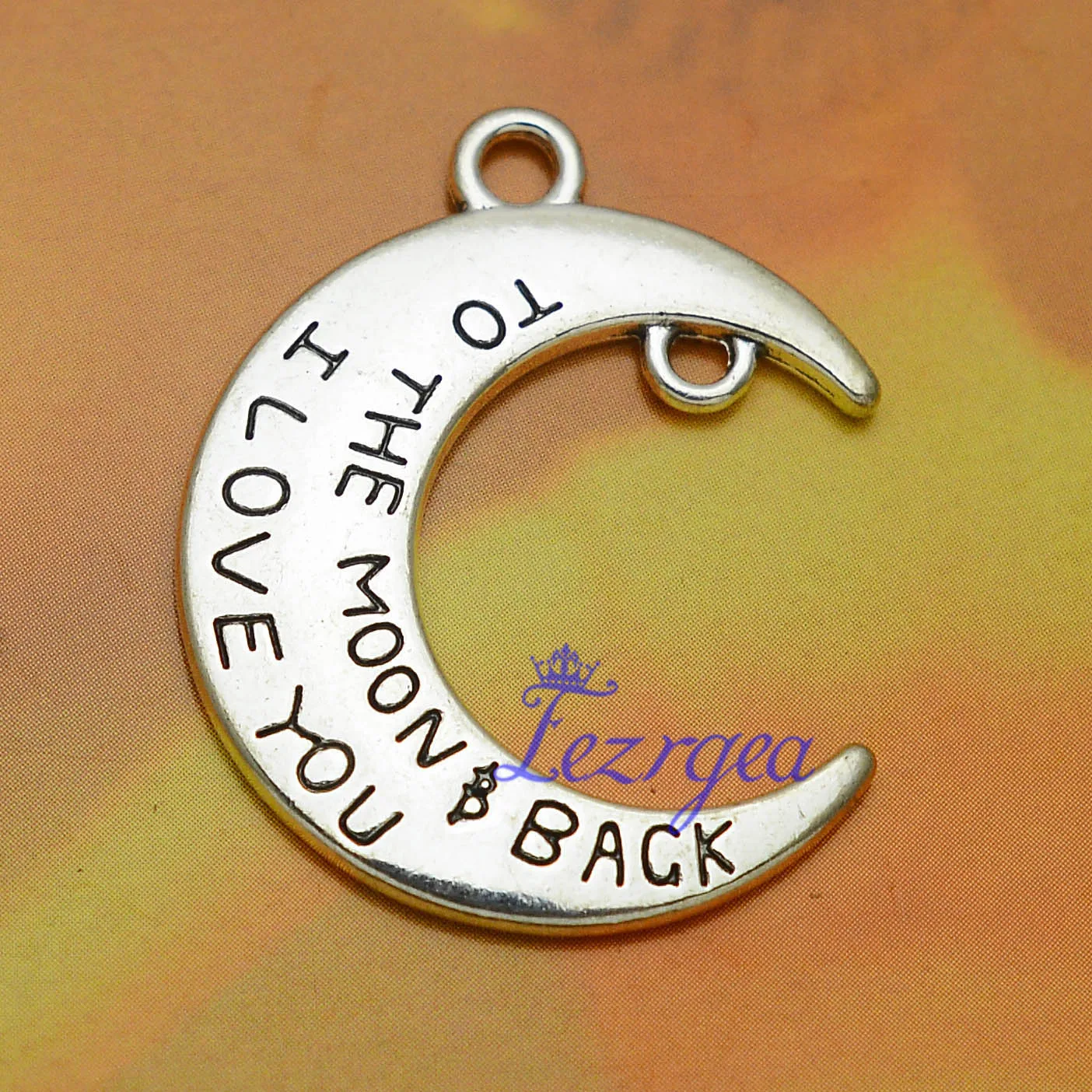 10 шт./лот -- 34x27 мм лунная Шамба античное посеребренное покрытие love you too the moon back charms