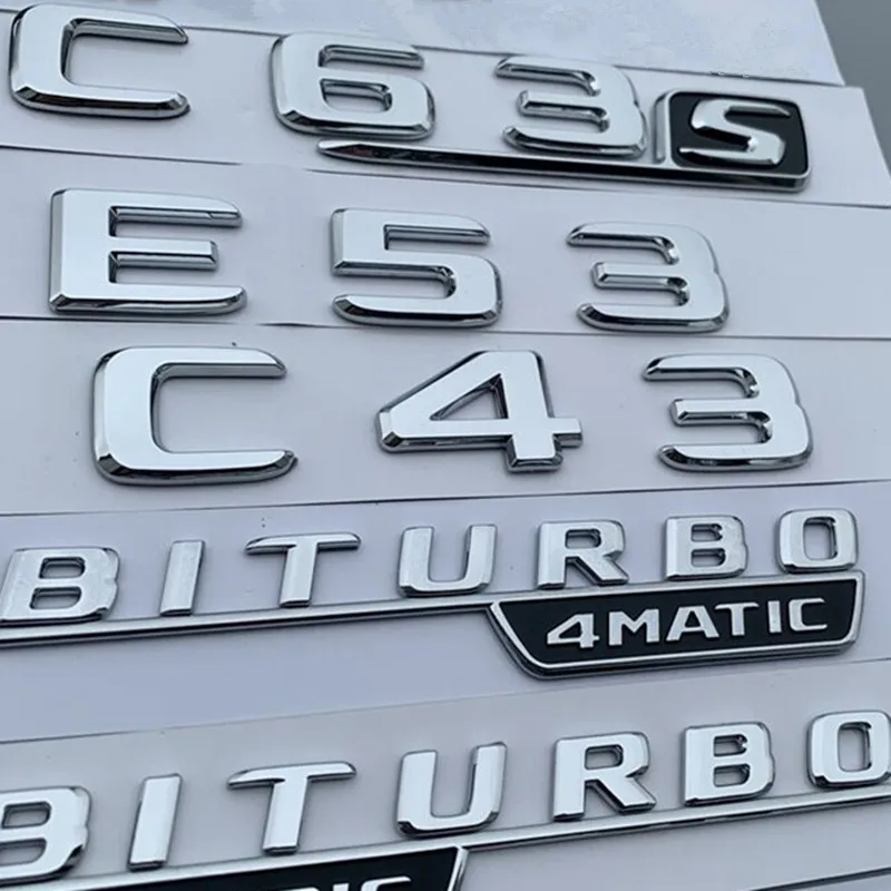 MSEURO Letras Cromadas Negras ABS 3D For La Insignia Del