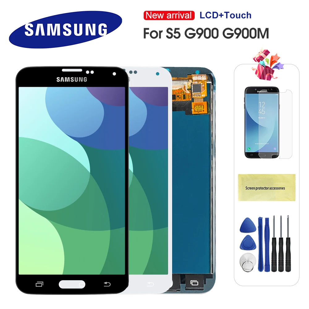 

LCD For Samsung Galaxy S5 I9600 G900 G900A G900F LCD Display Touch Screen Assembly Replacment Parts For S5 LCD Screen