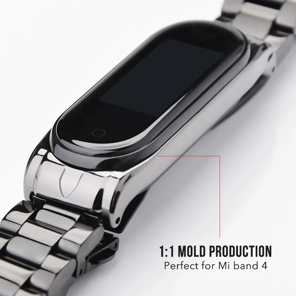 Сменный ремешок для Xiaomi Mi Band 4 3 браслет из нержавеющей стали светлый и