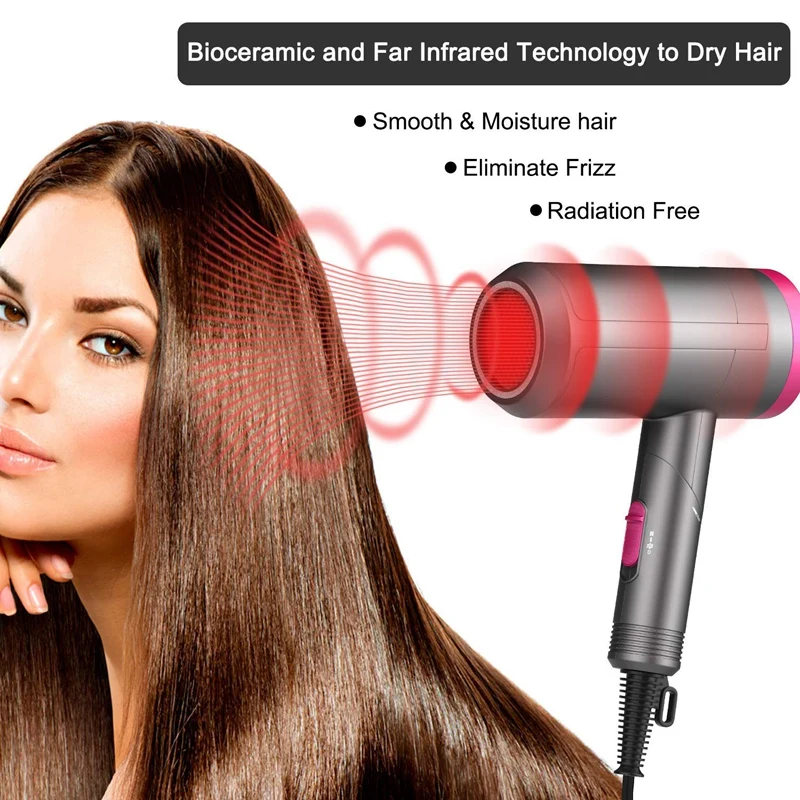 Top Deals Portable Folding Hair Dryer Radiation Free Ionic Infrared Low Noise Compact Blow Dryer Best For Pregnancy Kids Use Us