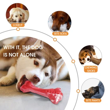 Pet Dog Bone Chew Toy for Chewers Treat Dispensing Durable Rubber Toothbrush Cleaning Toy Puppy Chewing Supplies Dog Accessories 5