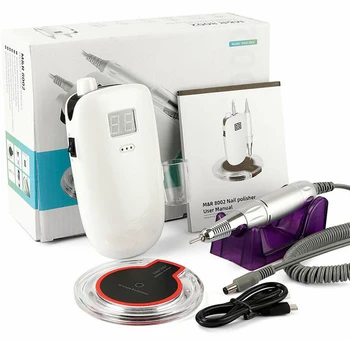 

35000RPM Rechargeable Wireless Charger Electric Nail Drill Machine Nail Art Tool Polisher Cordless Portable Manicure Set