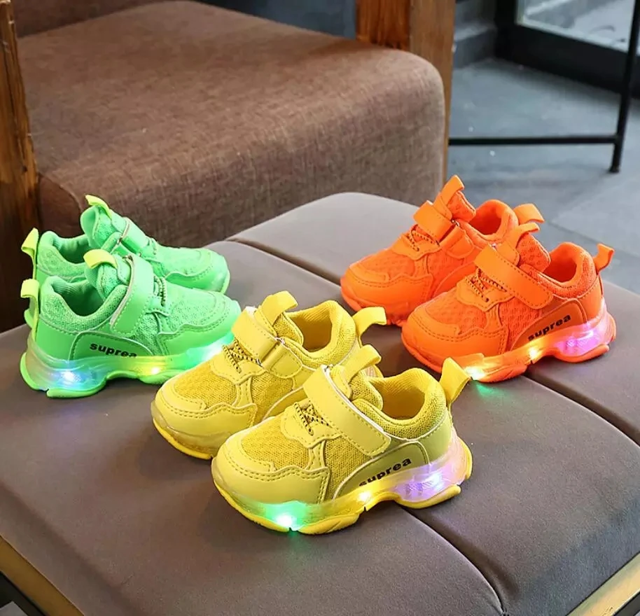 Kids Shoes Luminous Autumn Toddler Boys Glowing Sneakers Child Sports Shoes For Baby Girls Led Sneaker With Light Running Shoes 6pcs basketball with pump small mini children inflatable basketballs convenient fun indoor sports parent child games